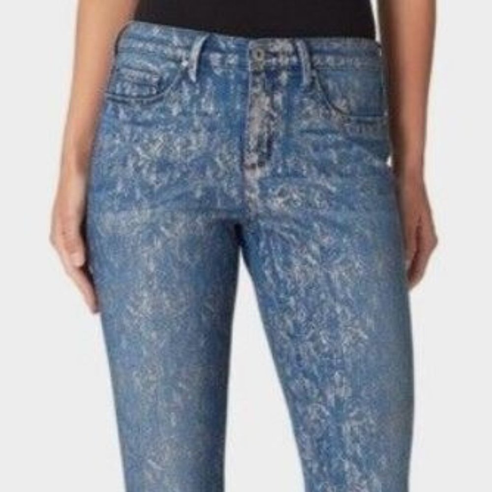 Jessica Simpson Kiss Me Super Skinny Metallic Coated Jean Size Misses 32